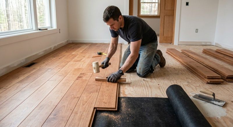 Cherry Floor Installation in Hugo, MN