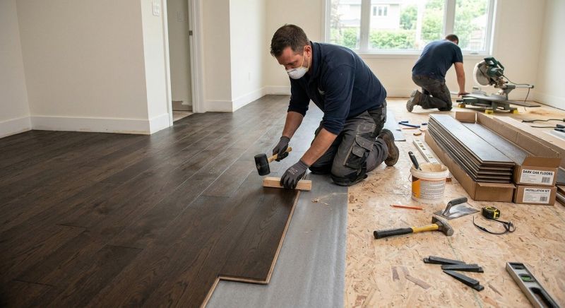 Dark Wood Floor Installation in Saint Paul, MN